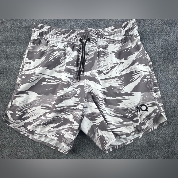 Nfq Pants - NFQ Grey and White Camouflage Women’s Running Athletic Shorts Size M